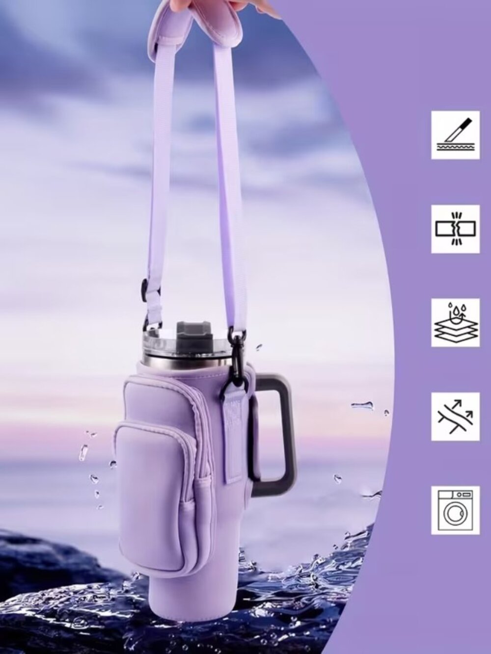 40/30oz Neoprene Water Carrier bag with phone pocket - (3 Pockets)